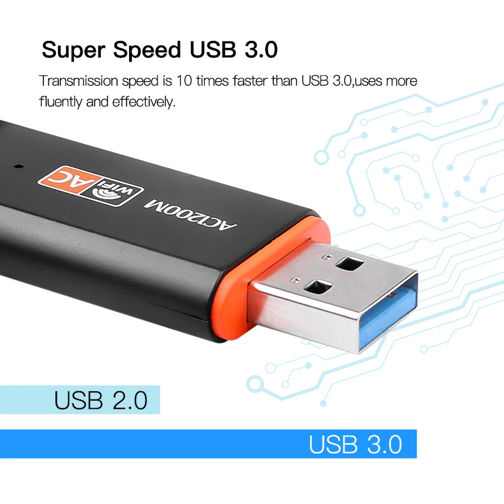 Kebidu двухдиапазонный USB 3 0 беспроводной Wi Fi адаптер 1200 Мбит/с для ноутбука