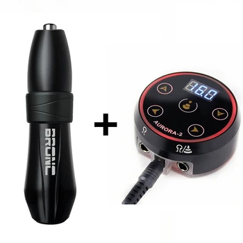 

2020 New Original Bronc-V10 Rotary Tattoo Machine Pen Swiss Motor With Aurora-II LCD Digtal Tattoo Power Free Shipping