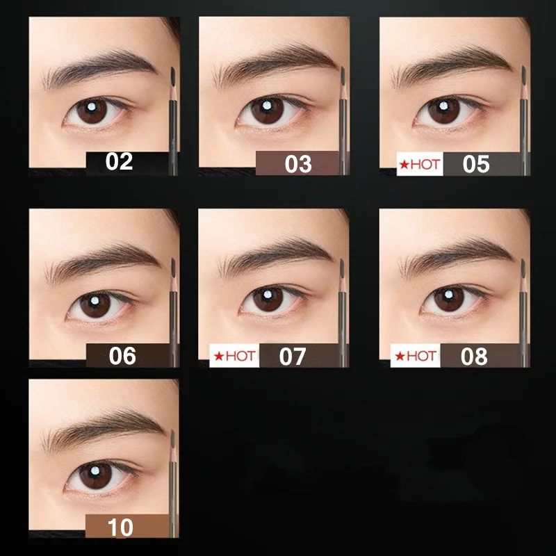 Hard Eyebrow Pencil Cosmetic Pen Eyeshadow Natural Long-Lasting Tattoo Tint Waterproof Square Eye Brow Makeup Set Beauty 5