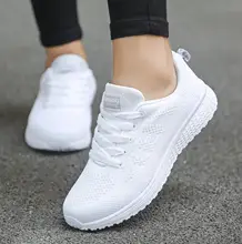 

New Women Casual Shoes Fashion Breathable Walking Mesh Flat Woman White Sneakers Women Tenis Shoes Designer Vulcanize