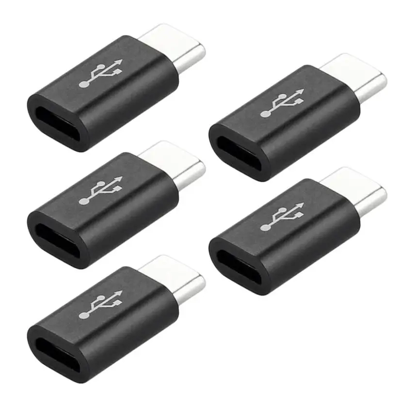 

EastVita 5 Pcs Micro USB 3.1 to Type-C Data Adapter Converter Female USB to Type-c Male Converter For Xiaomi Samsung Huawei r19