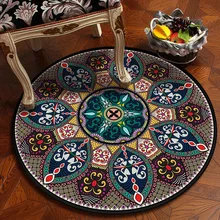 Европейский суд печатные круглые коврики для ковров винтажные ковры Мандала для гостиной персидский ковер утолщенные ковры художественный Декор