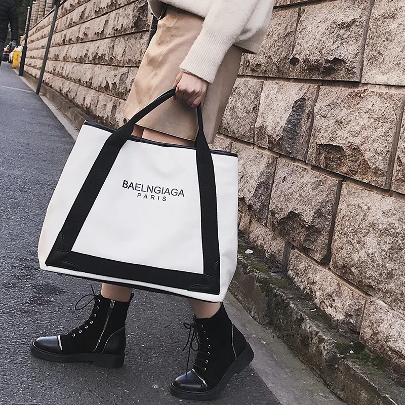 

Big Bag 2020 WOMEN'S Bag balineciega bag Europe Anvas Bag Fashion Lettered Shoulder Bag Large Capacity Shoulder Handbag