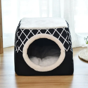 

2 In 1 Portable Foldable Winter Warm Indoor Windproof Sleeping Relax Anti Slip Sofa House Home Dog Cat Pet Bed Soft Washable