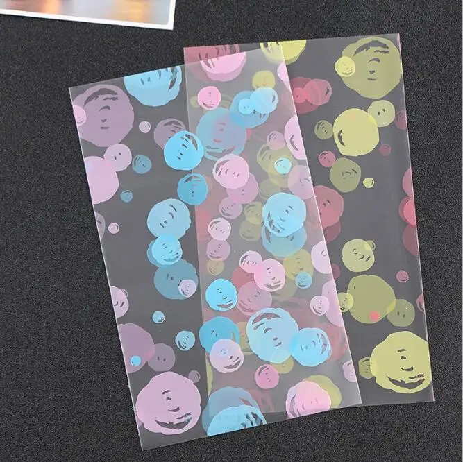 

100pcs Dots Printed Transparent Plastic Bag Small Cookie Bag Party Festival Decorative Gift Bag Candy Pouch 12*20cm