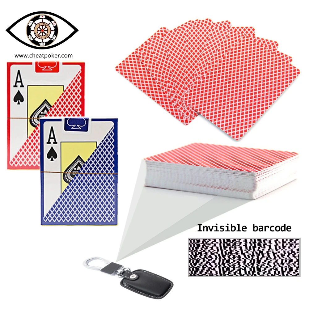 

marked cards, barcode marked cheating poker,TEXAS HOLDEM plastic invisible Infrared ink marked magic barcode cheat playing cards