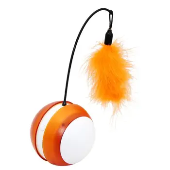 

Tumbler Electric Funny Cat Stick Turntable Teasing Interactive Toy with Fluffy Feathers Portable Beautiful Interesting