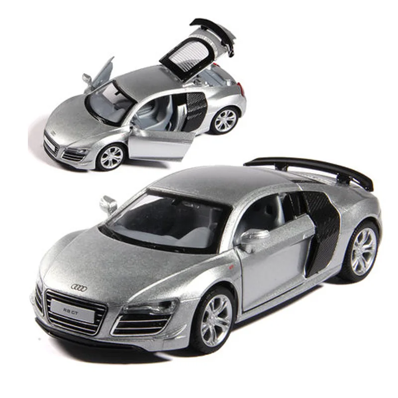 1:32 модель автомобиля из сплава с высокой имитацией Audi R8 GT, звук и светильник, детские игрушечные машинки для детей, подарки
