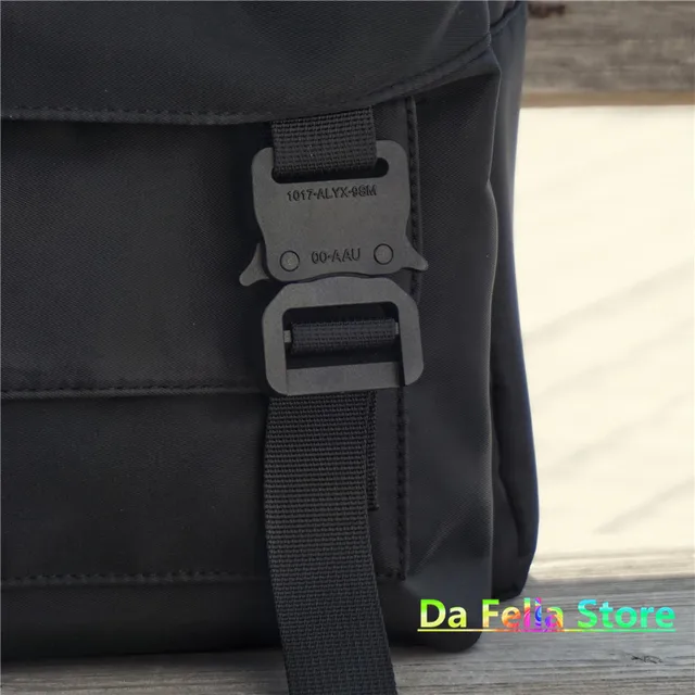 ALYX 9SM Satchel Men Women High Quality Nylon Backpack Letters Press Button