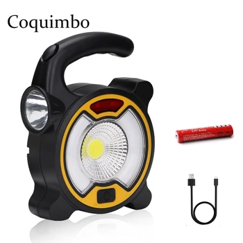 

4 Modes COB LED Portable Lantern Outdoor Waterproof Emergency Spotlight Lamp For Camping Hiking Tent Light 18650 Flood Light
