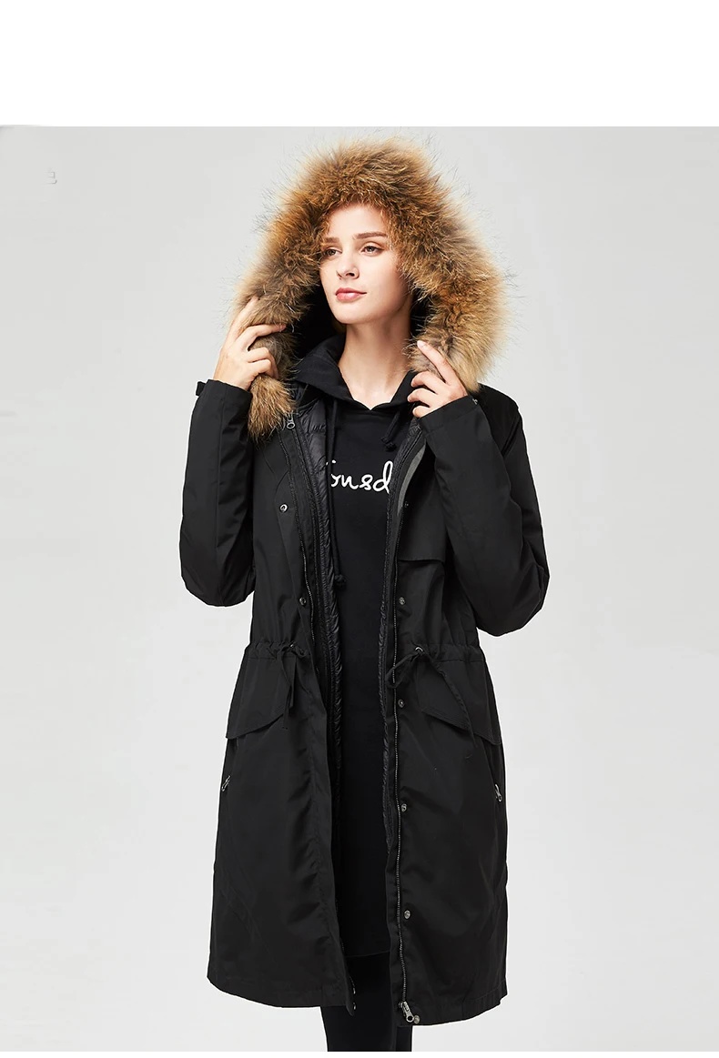 Женский пуховик, зимняя куртка-пуховик на-40 градусов, пуховик, куртка на гусином пуху, длинная куртка с меховым воротником, Брендовое женское пуховое пальто с капюшоном
