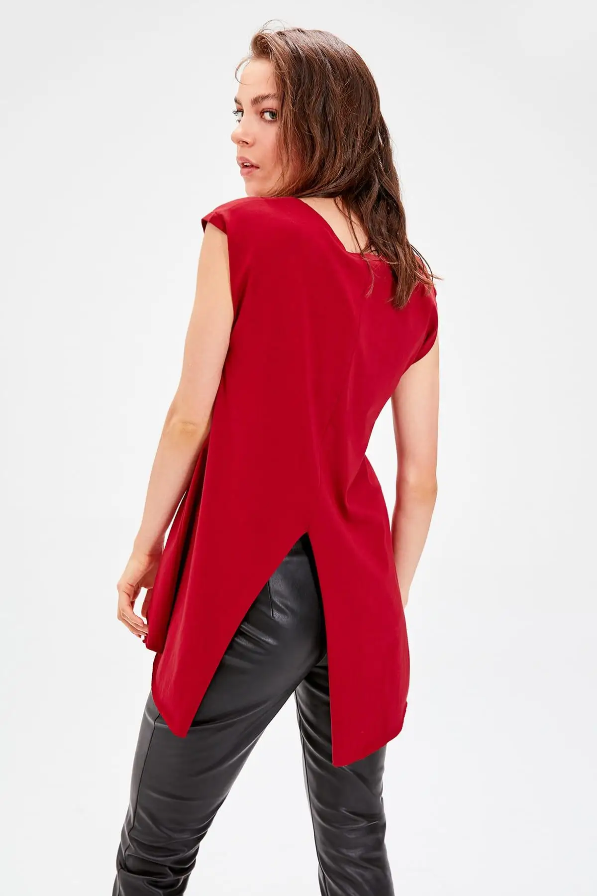 Trendyol бордовая трикотажная блузка TWOAW20BZ0196|Блузки| |