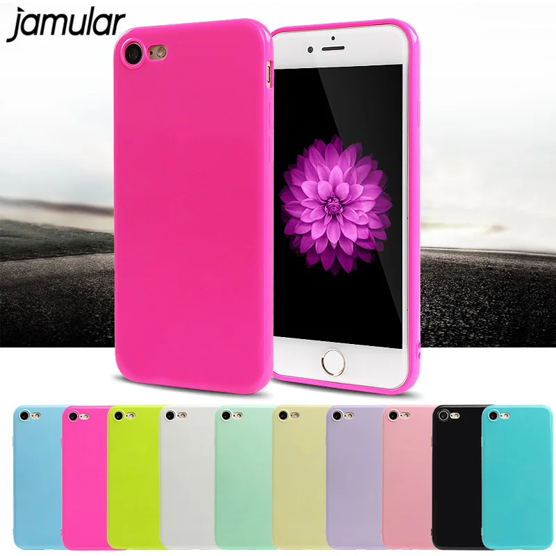 Мягкий силиконовый чехол JAMULAR ярких цветов для iphone X 6s 11Pro 7 Plus XR XS MAX SE 2020 дюйма|case for