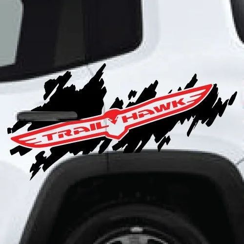 

For Trail Hawk TrailHawk Jeep Renegade Cherokee Side Splash Logo Vinyl Decal
