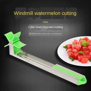 

Newest Watermelon Cutter Multi Melon Slicer Cutting Machine Stainless Steel Windmill Fruit Household Artifact Kitchen Tools