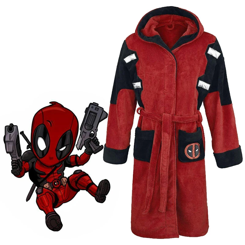 LINLIN Deadpool una Sola Pieza Ba/ño Homewear Ni/ños Ropa de Dormir Ropa de Dormir Superhero Body Pijama de Cosplay Que Juega al Juego de Deporte Pijamas,Red-S（148~158cm