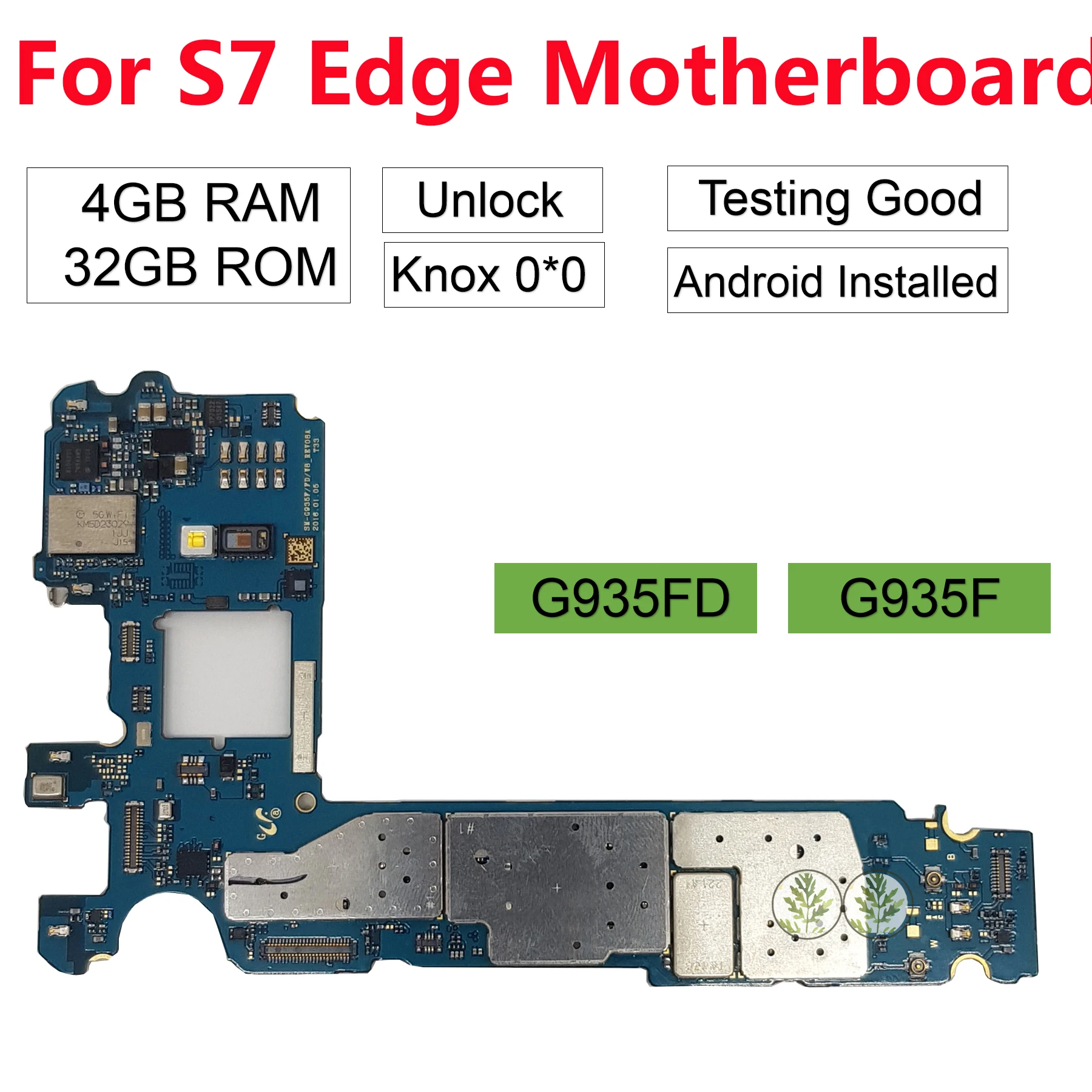 Billige BINYEAE Ersatz Für Samsung Galaxy S7 Rand G935F G935FD Entsperrt Wichtigsten Motherboard 32GB Entsperren Europa Version