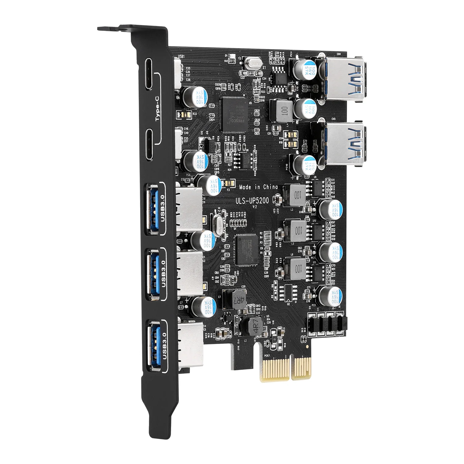 Карта расширения ULS PCI-E на USB3.0 адаптер с 7 портами типа A (5) Type C (2) внутренними 2 USB 3 0