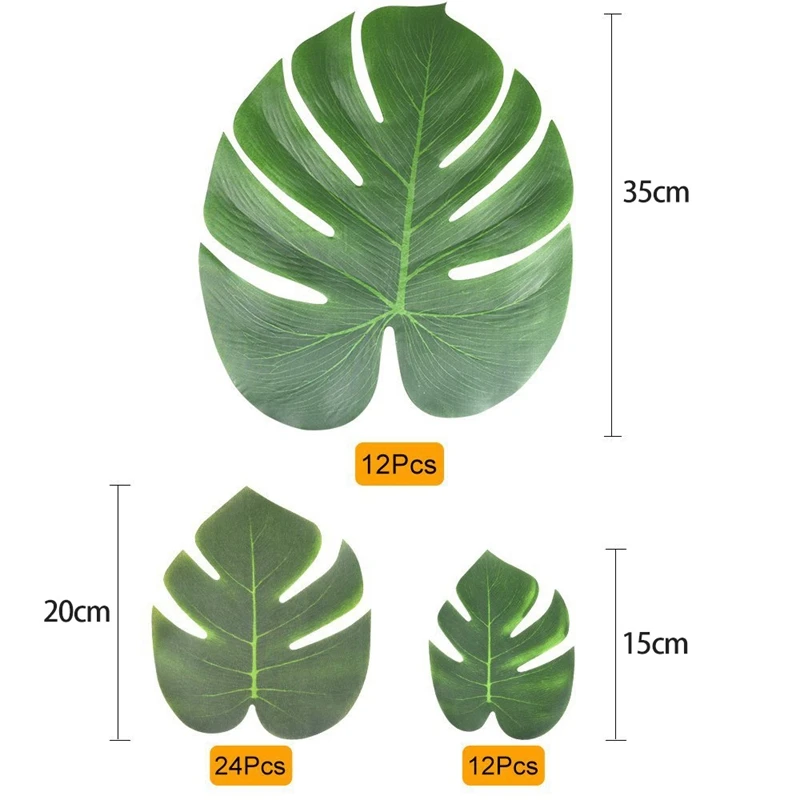 Новые 48 шт тропические вечерние искусственные растения, тропические листья монстеры, имитация листьев для Гавайских Луау для вечеринки в стиле сафари джунгли