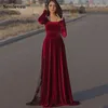 Smileven бордовые бархатные вечерние платья Caftan с длинным рукавом черные кружевные вечерние платья в Дубае Longo Выпускные платья 2022 ► Фото 1/5