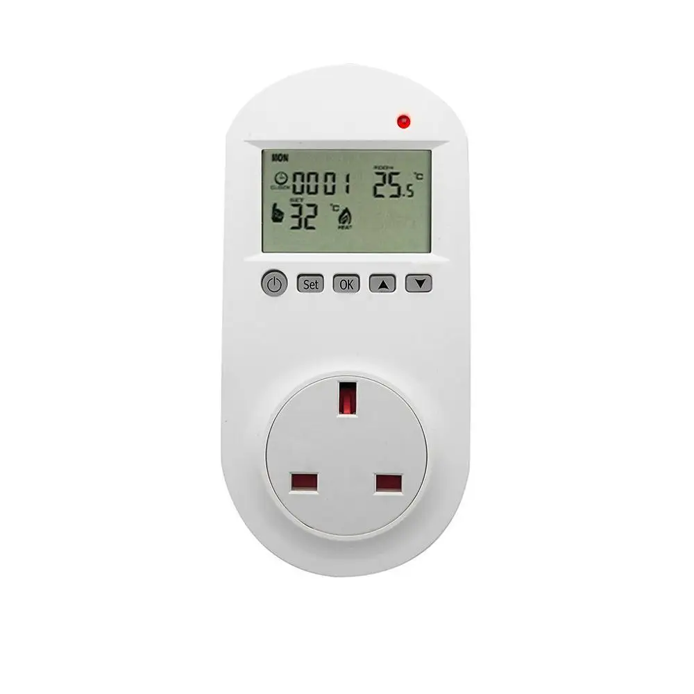 Socket Thermostat Programmable Smart WiFi Temperature Controller Air Conditioner Digital LCD Control Temperature Machine - Цвет: UK