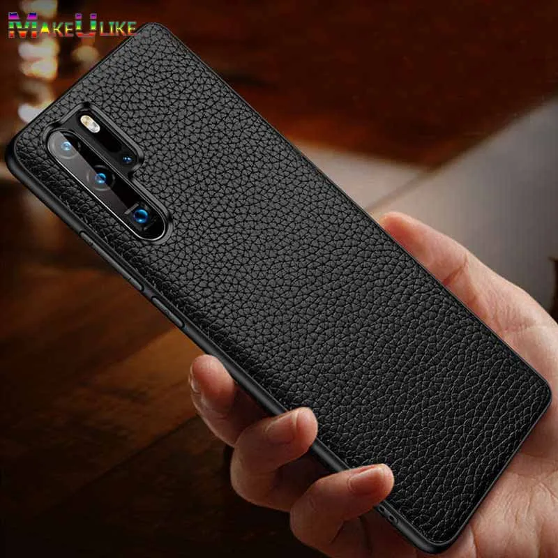 

Genuine Leather Case for Huawei P30 Pro Lite Soft Back Case Cover Lychee Grain Phone Bag Case for Huawei Mate 20 Pro 20X Cover