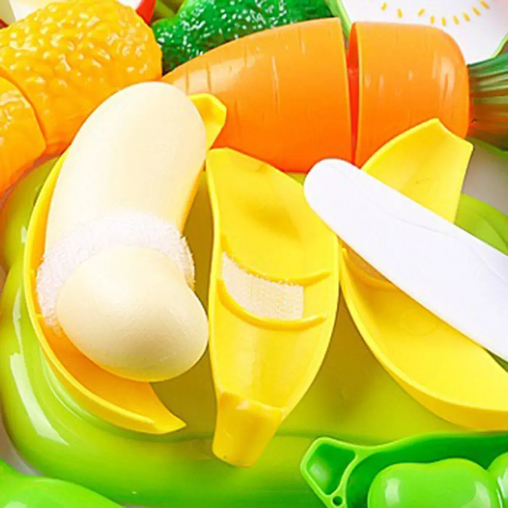 9PCS/SET Kitchen Food Play Toy Cutting Fruit Vegetable Cutter Tool for Children Kids Great Gift Toy Educational Learning Toy