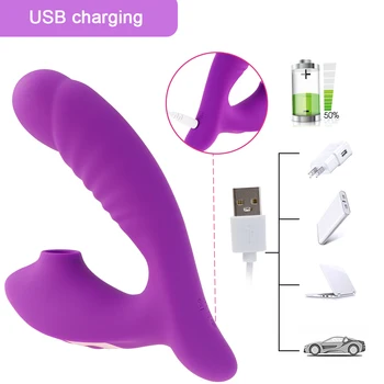 G Spot Dildo Vibrator Clit Sucker with 10 Powerful Modes Oral Sucking Adult  Sex Toys for Women Clitoris Stimulator Couples Fun 4