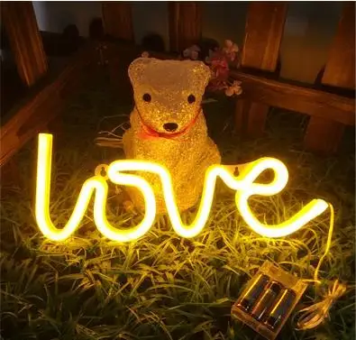 

Love Neon Ins Girl Room Decoration Lamp Night Wedding Light String Battery Box Light LED Lights Decoration String Lights