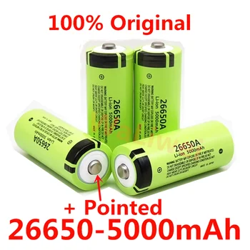 

26650 New Original 3.7 v 5000 mah Lithium Rechargeable Battery 26650 with Pointed(No PCB) For flashlight batteries