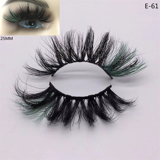 3D Mink Eyelashes Colorful 100% Mink Lashes Mix Color Pink Blue Red White False Eyelashes Fluffy Soft Cilias Vendor