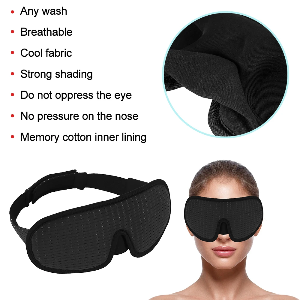 Маска для глаз маска для сна 3D из дышащего материала Memory Foam контуры модульный маска на глаза для сна маска для сна контура глаз легкого Сна Blindfold