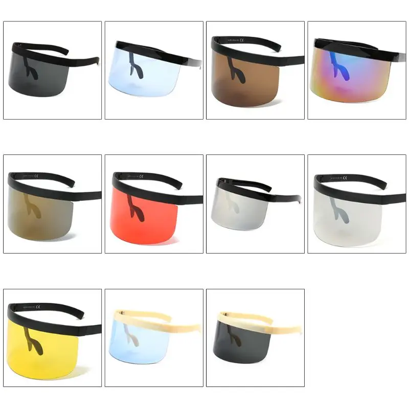 

Women Men Visor Sunglasses UV Protection Mirror Sun Glasses Sunscreen Face Mask