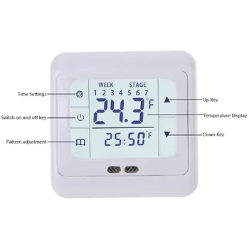 

Thermoregulator Touch Screen Heating Thermostat for Warm Floor Electric Heating System Temperature Controller With Kid Lock