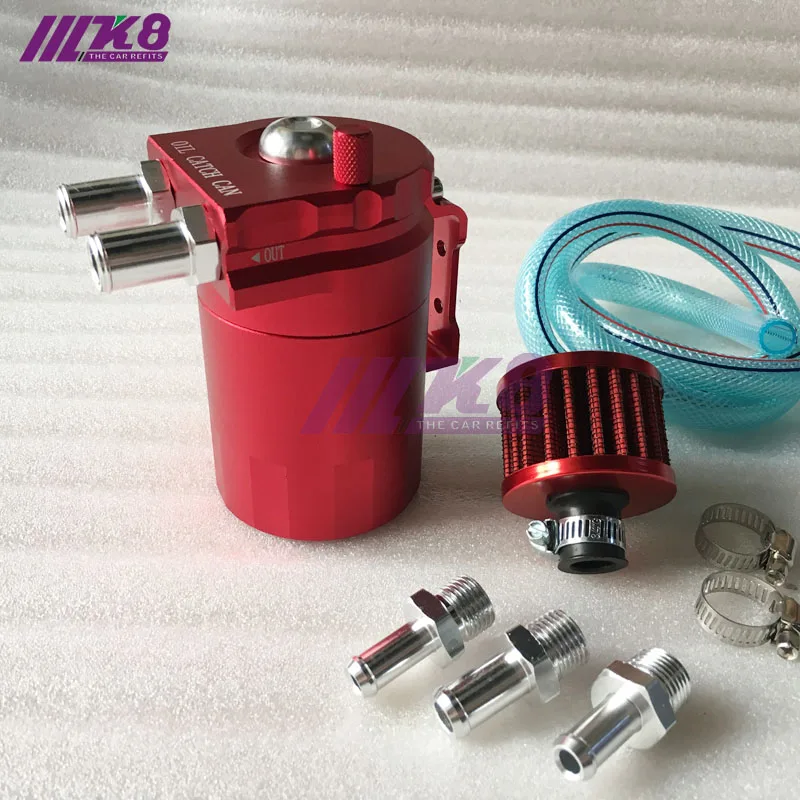 

K8 Oil Catch Tank Racing Oil Tank /Oil Catch can Polished Oil Reservoir Catch Can Tank With Breather Filter
