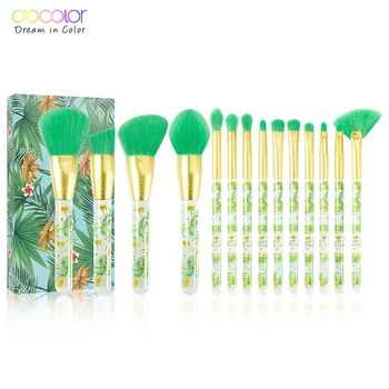 Docolor 14Pcs Makeup Brushes Set Professional Powder Foundation Eyeshadow Make Up Brushes Cosmetics Soft Synthetic Hair 10 pcs kabuki makeup brush set cosmetics foundation blending synthetic fiber blusher professional soft make up brushes kits tool