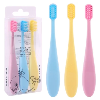 

Children Toothbrush Cartoon Solid Color Creative Modeling Super Soft Dental Oral Care Whitening Bristle Soft Dental Oral Care
