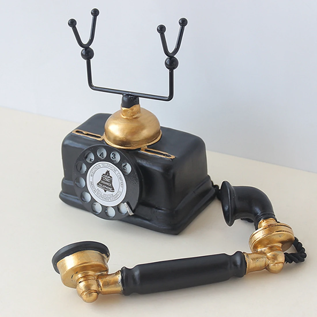 Винтажная модель телефона из смолы, миниатюрная Статуэтка телефона, антикварное ремесло, украшение для дома, офиса, подарок на день рождения, свадьбу