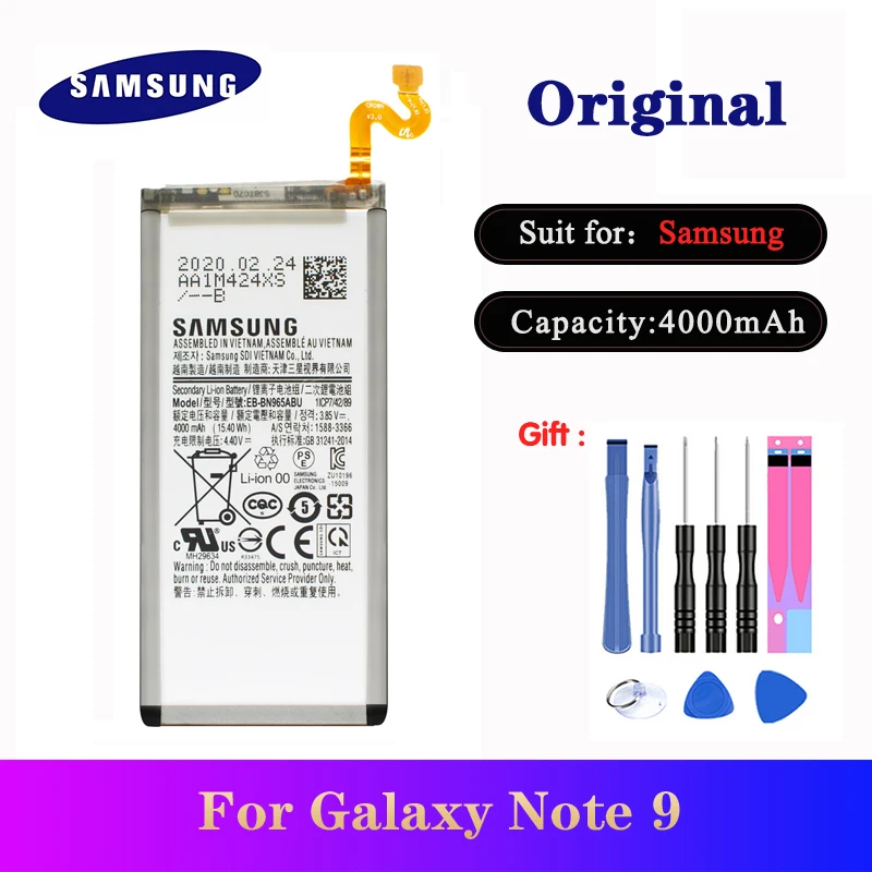 5 шт./лот Samsung Note9 EB BN965ABU 4000 мАч для Galaxy Note 9 SM N960F N9600 N960U N960N N960W аккумулятор высокого