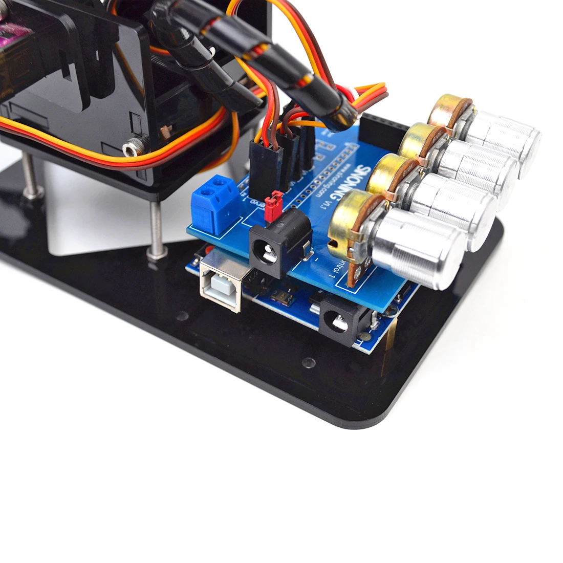 Горячая Распродажа DIY акриловый робот рука коготь Arduino набор 4DOF механический