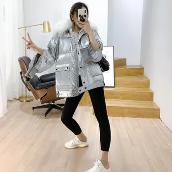 

Cotton Padded Jacket Women Heavy Winter 2019 With Fur Hooded Loose Wide-waisted Padded Jacket Sustans Female