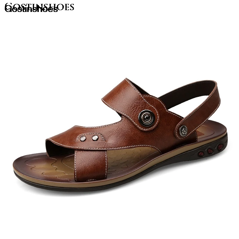 Обувь мужские сандалии из коровьей кожи Zapatos De Hombre Sandalias повседневная кожаная