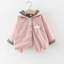 Детская куртка; куртка для маленьких девочек; Новая детская ветровка; куртка с капюшоном и длинными рукавами для малышей