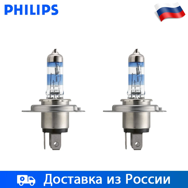 Philips H4 H7 Галоген Дальний свет Ближний 12 В 55 Вт 3500K 2шт автомобильные фары|Лампы для