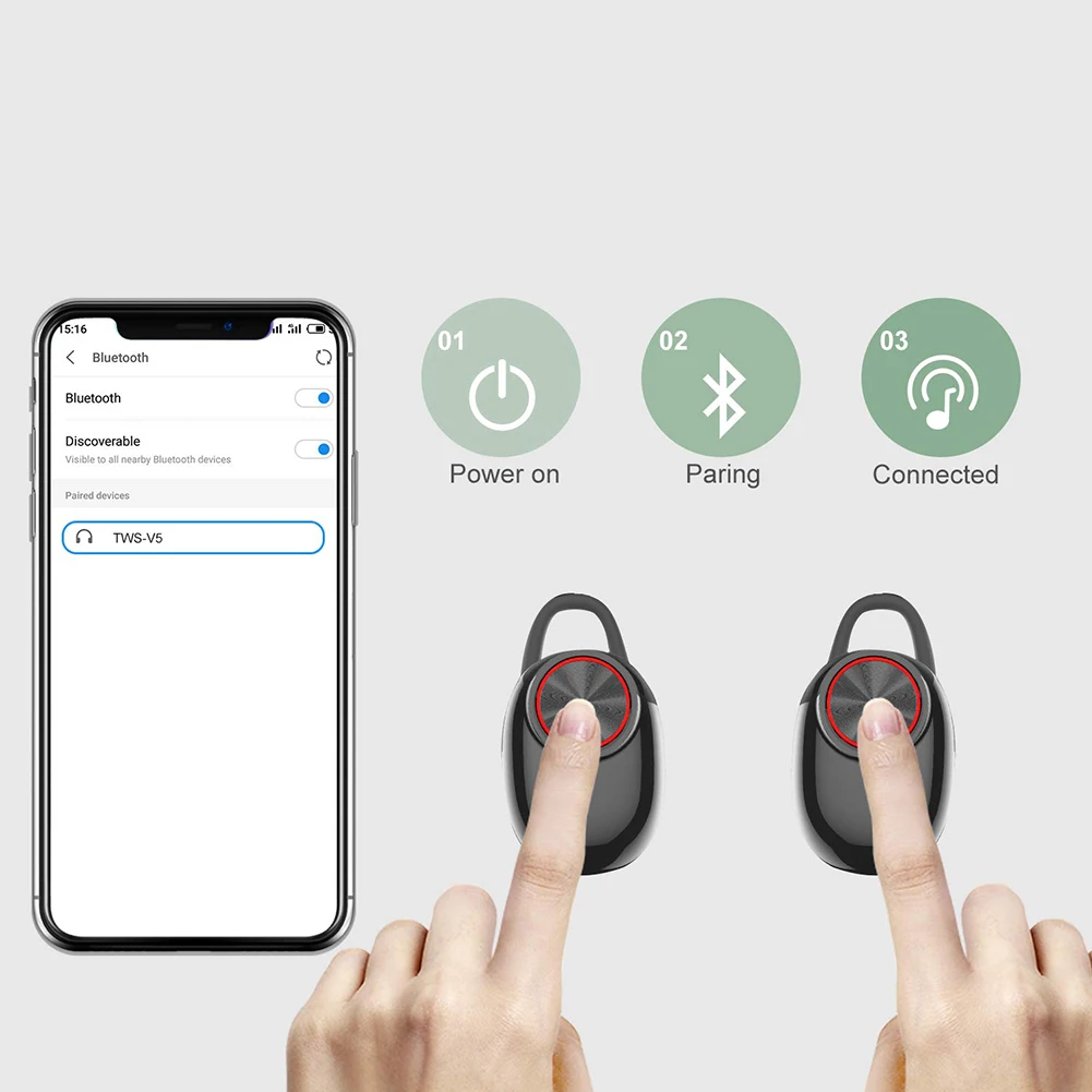 Гарнитура USB легкий Bluetooth беспроводной с зарядным устройством Встроенный микрофон в ухо типа Водонепроницаемый Спорт