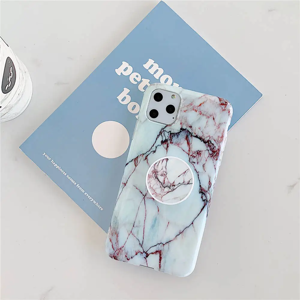 Роскошный Мраморный чехол-подставка для телефона для iphone 11 Pro X XR XS Max 7 8 6 6S Plus, силиконовый мягкий чехол-накладка из ТПУ - Цвет: Z22
