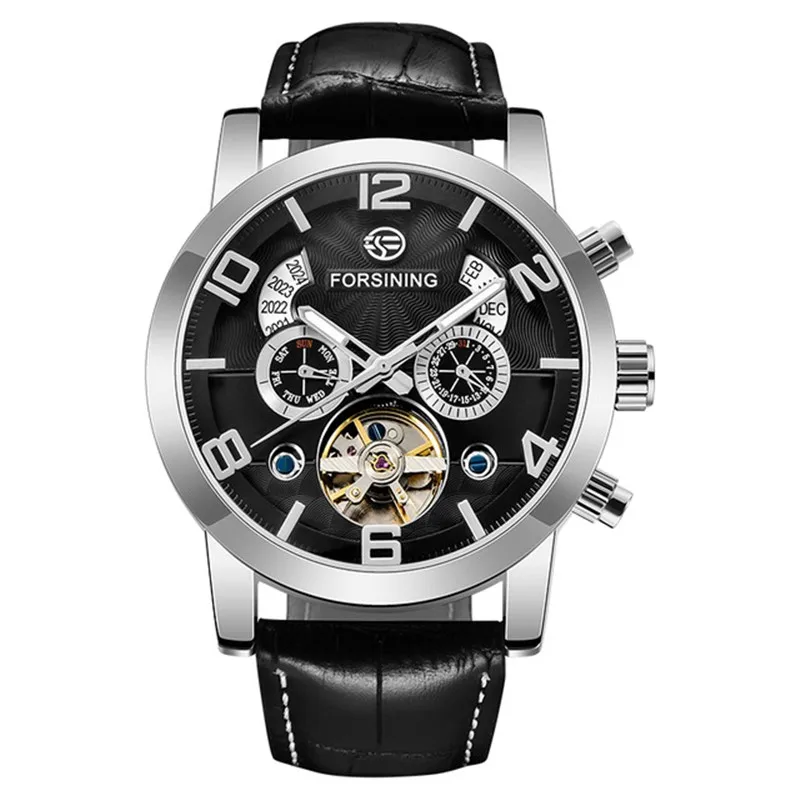 Forsining мужские наручные часы модные многофункциональные с циферблатом Tourbillion