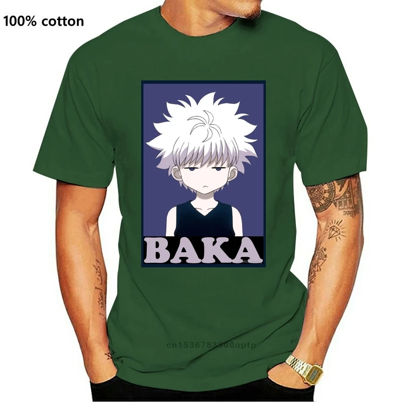 2019 классические комиксные футболки Hunter X Killua Zoldyck Baka с круглым вырезом и короткими