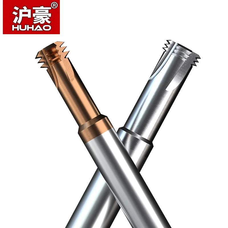 

HUHAO For Aluminum 3 Flutes Three Teeth Milling Cutter Micro Dia Thread Import Carbide End Mill Router Bits CNC Machine Center