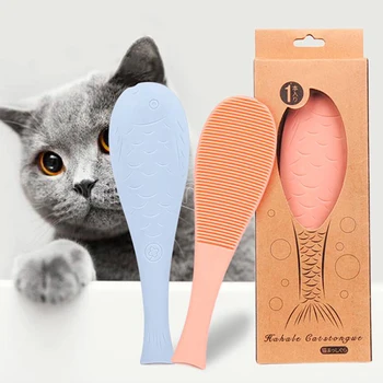 

Cute Pet Fish Shape Dog Cat Comb Grooming Combs Brush Kitten Tongue Comb Massage Combs Puppy Combs Simulation Lick Comb